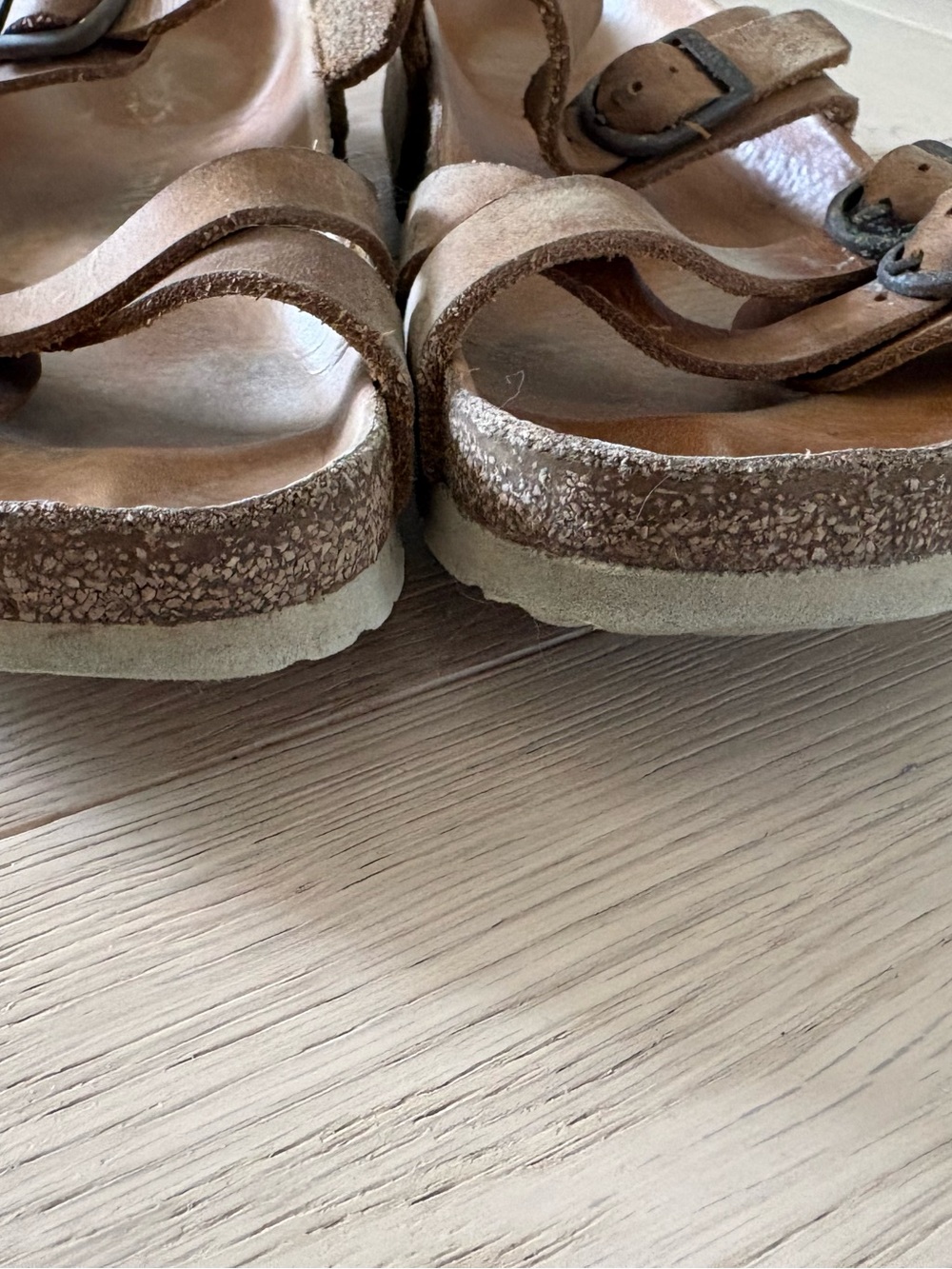Birkenstock Womens Franca Buckle Brown Oiled Leather Sandals Sz 38 US 7-7.5 Read - Picture 4 of 8